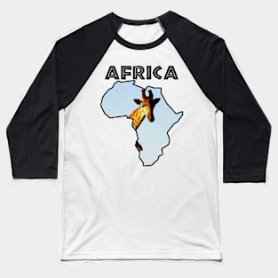 Africa Wildlife Continent Blue Sky Giraffe Baseball T-Shirt